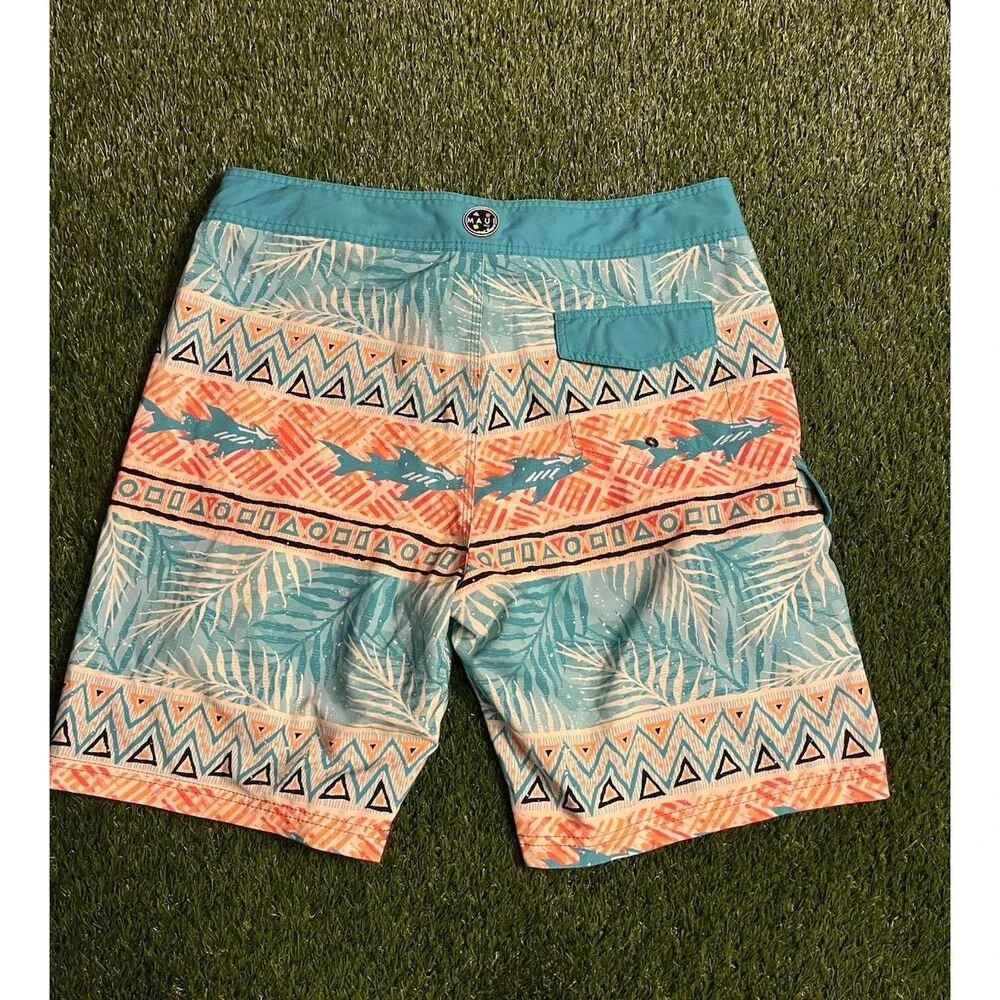 Maui And Sons Floral Color Block Size 36 Board Shorts